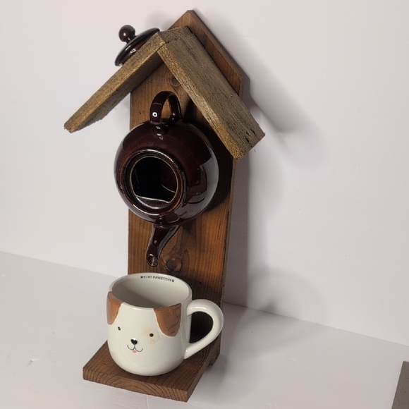 Rustic Wooden Handmade Bird Feeder Dog - Picture 2 of 16